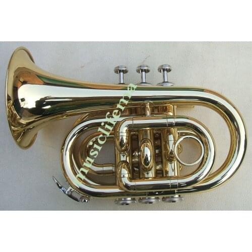 New Gold Plated MONEL PISTON POCKET MINI Bb TRUMPET