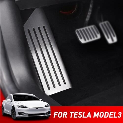 Aluminum alloy Foot Pedal For Tesla Model 3 Accelerator Gas Fuel Brake Pedal Rest Pedal Pads Mats Cover Accessories Car Styling