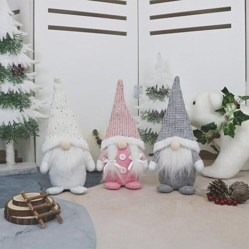 Plush Knitted Christmas Decorations Faceless Gnome Santa Doll Forest Elder Rudolph Xmas Ornament Decor Home Party Supplies #M1P