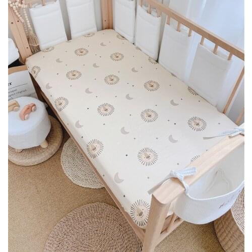 Newborn Baby Fitted Crib Sheets Cartoon Print Bed Sheet Baby Bed Mattress Covers for Unisex Baby Boys Girls