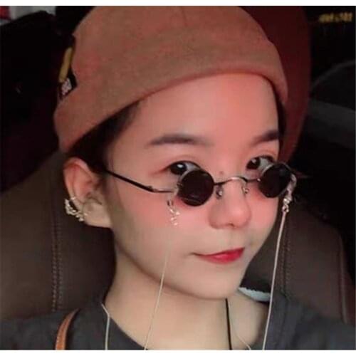 1 Pc Retro Mini Sunglasses Women Vintage Brand Shades Black Red Metal Color Sun Glasses Fashion Fishing Sunglasses