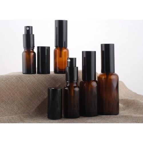 10ml/15ml/20ml Brown Shade Light Glass Bottle Cosmetics Spray Drip Bottle Fine Mist Emulsion Flower Water Bottle 10pcs/lot