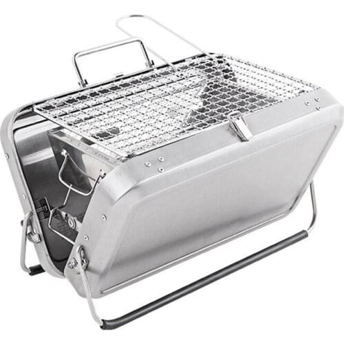 Outdoor Stainless Steel Charcoal BBQ Grill Household Folding Carbon Grill For BBQ Portable Camping Stove