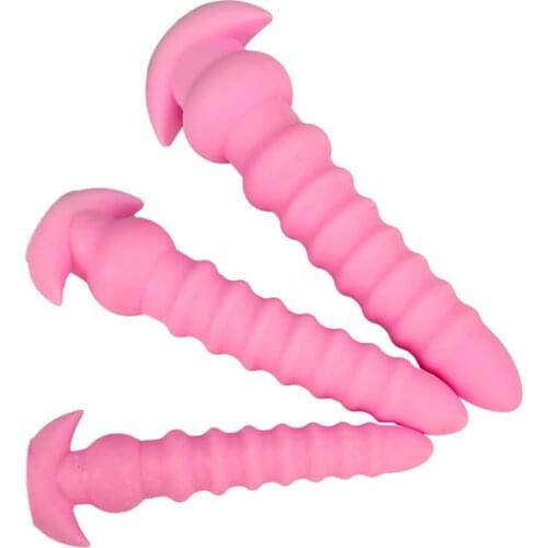Spiral Long Anal Plug Sex Toys For Women /Men Masturbators Dildo Soft Long Dilator Colon Anal Toys Big Butt Plug Female Dildos