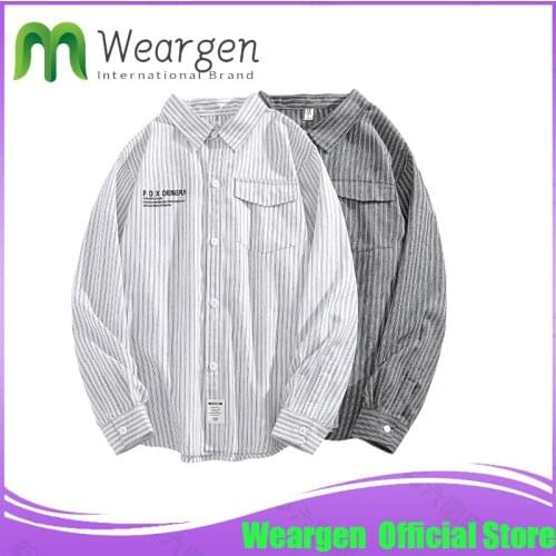 Мужские полосатые рубашки WEARGEN China At AliExpress