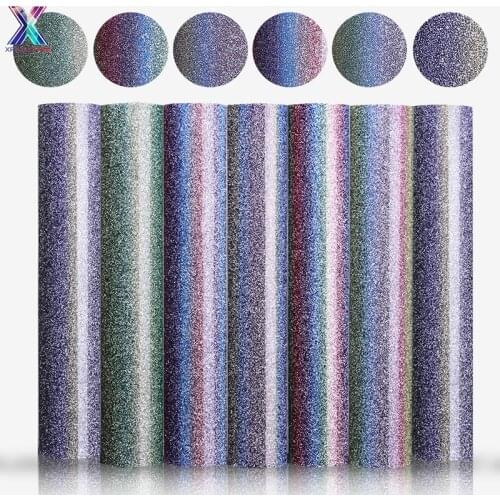XFX HTV 1 Sheet 25x50cm Cricut Beautiful Colors Gradient Glitter Heat Transfer Vinyl Heat Press Cut Plotter HTV Iron on Film DIY