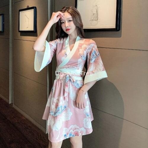 2021 womens sexy kimono sakura anime costume japanese kimono traditional print vintage original kimono femme yukata dress