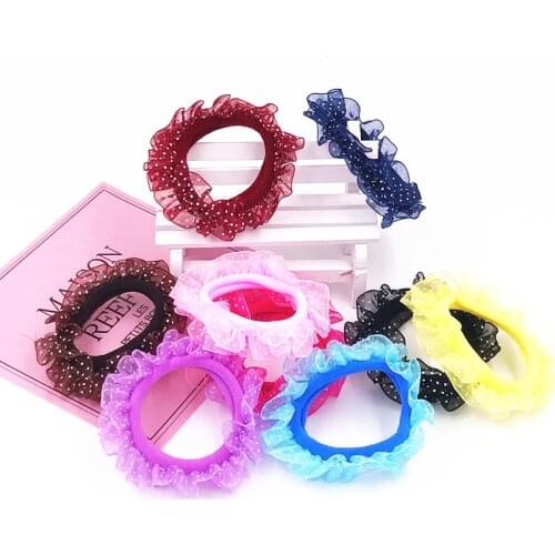 1PCS Candy Color Gum For Hair Women/Girls Scrunchy Lace Kids Elastic Hair Bands Headdress Hair Accessories Rabbit Ears Headwear
