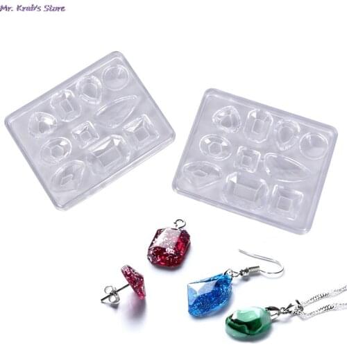 1pc Silicone Geometric Jewelry Mold Resin Molds DIY Jewelry Making Epoxy Pendant Tool Multi Styles UV Mold
