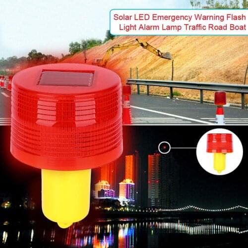 NEW 1pc 2.5W 3V Solar LED Emergency Warning Flash Light Alarm Lamp Traffic Road Boat Red Light