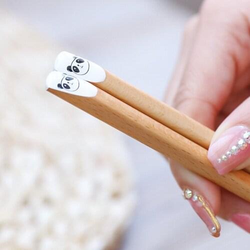 10 pairs of Japanese pointed beech chopsticks Japanese chopsticks natural wood chopsticks cartoon sushi wooden chopsticks Dining