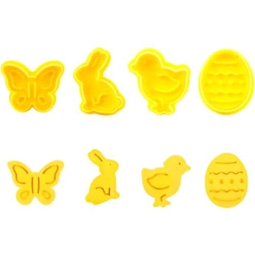 4Pcs Easter Bunny Butterfly Rabbit Cartoon Sugarcraft Cake Mold Fondant Cookie Cutter Decoration Easter Eggs Decorating Tools