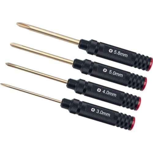 4PCS RJX 3.0mm/4.0mm/5.0mm/5.8mm Phillips Screwdriver Tools Kit for RC FPV Car Boat Airplane