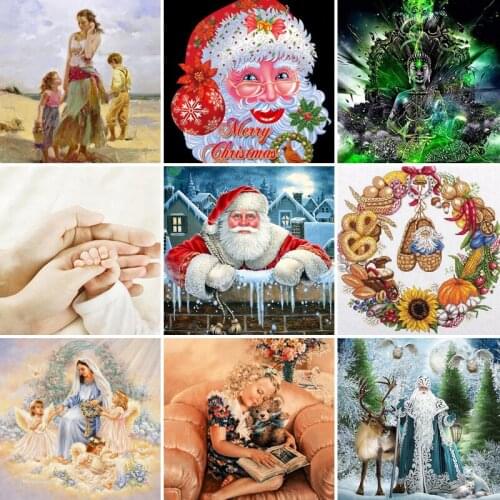 40/50/60 diamond painting 5D Full Square embroidery mosaic Cross Stitch Santa Claus DIY Wall Sticker home Decoration festival