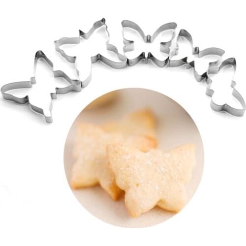 5Pcs Butterfly Cookie Cutters Stainless Steel Biscuit Mould Baking Tools Cake Fondant Decorating Mold Dough Ice Pastry Slicer