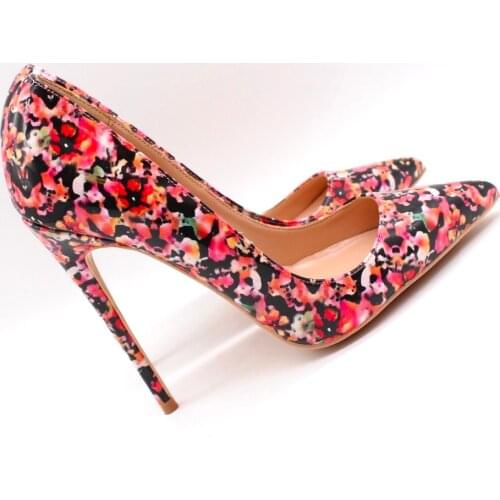 Free shipping fashion women Pumps patent leather printed Pointy toe high heels shoes Stiletto Heeled 12cm 10cm 8cm party shoes