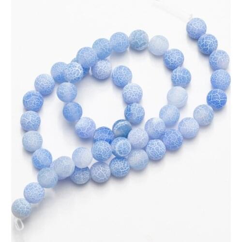 Wholesale Natural Stone Fire Dragon Veins Blue Frost Cracked Dream Agates Beads for Necklace Bracelet Jewelry DIY 4 6 8 10 12mm
