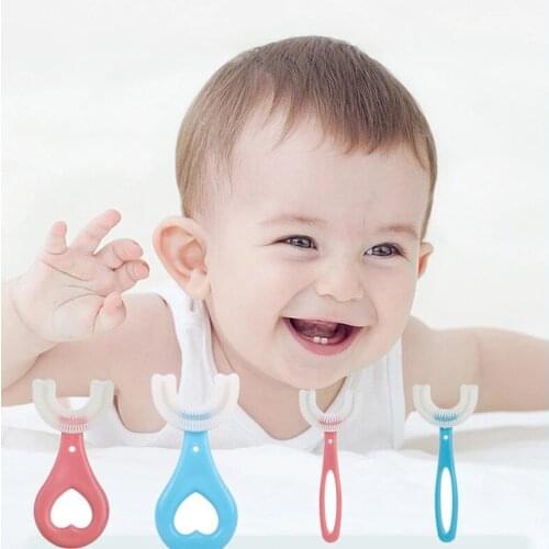 Infant U-shaped Toothbrush 360 Degree Oral Cleaning Soft Fur Food Grade Material Childrens Toothbrush Daily Necessities
