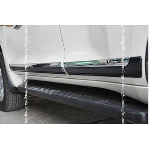 For Toyota Land Cruiser Prado FJ150 2010-2020 black+chrome Door Body Strips Rubbing Cover trim Car Styling Accessories
