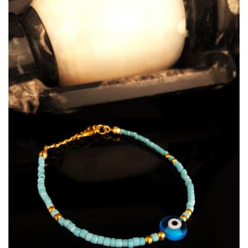 Dr Stone Natural Stone Women 'S Turquoise Stone Gold Plated Bracelet KRB422