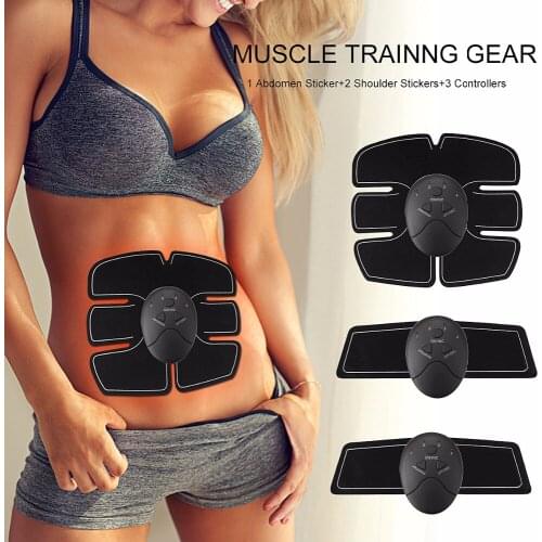 Electric Smart EMS Abdominal Muscle Trainer Women Men Wireless ABS Fitness Muscle Stimulator Training Exerciser Toning Machine