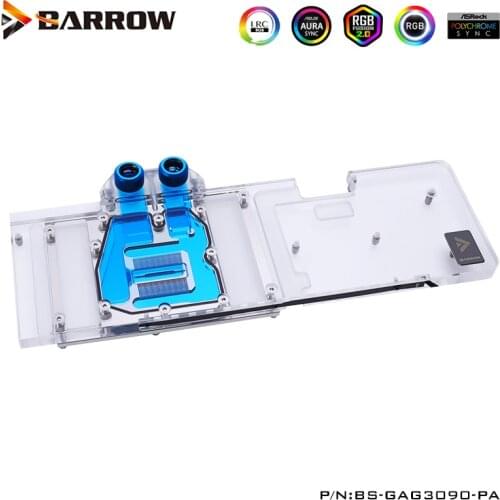 Barrow GPU Water Block For Galaxy RTX 3090 3080 Gamer OC Full Cover Watercooler,Support Original Back Plate BS-GAG3090-PA