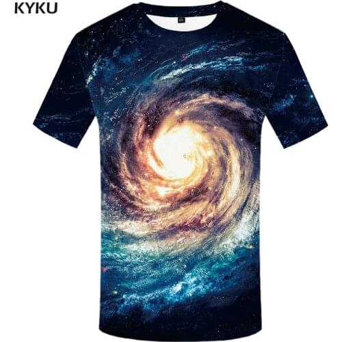 KYKU Galaxy T Shirt Men Space T-shirts Anime Clothes Nebula 3d T-shirt Punk Rock Tshirt Fitness Mens Clothing 2018 Summer Tops
