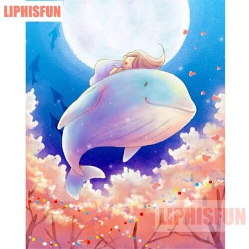 Diamond Painting Kits for Adults Square Drills Full Resin Rhinestones Embroidery Cross Stitch Decor Dolphin