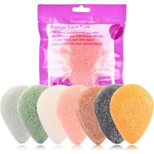 Natural Konjac Face Washing Puff Exfoliating Sponge Wholesale Facial Cleanser Makeup Remover Cosmetic Puff Face Cleaning Sponge