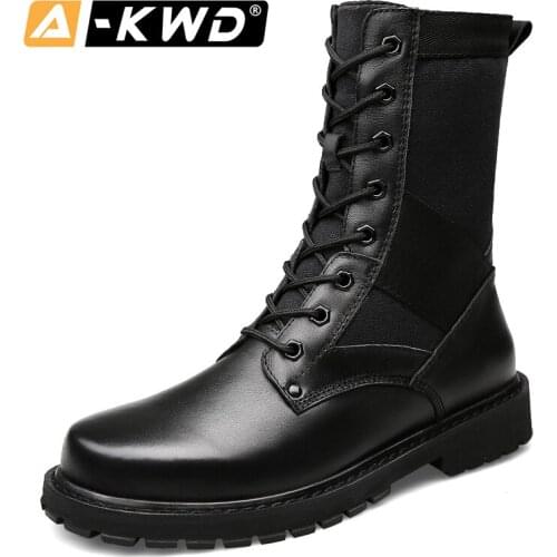 New High Tops Men Leather Shoes Genuine Leather Elevator Shoes for Men Working Shoes Man Safety Plus Size 37-49 Men Winter Boots