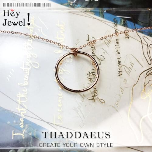 Charm Necklace Rose Gold Color Circle,2020 Romantic Fashion Charm Carrier Jewelry Europe 925 Sterling Silver Gift For Women Men