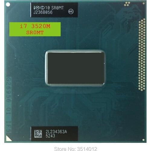 Intel Core i7-3520M i7 3520M SR0MT 2.9 GHz Dual-Core Quad-Thread CPU Processor 4M 35W Socket G2 / rPGA988B