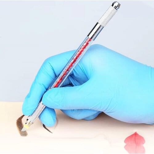 Double Head Crystal Tattoo Pen Household Eyebrow Body Painting Tool Korean Makeup 2 In 1 Professional Micro Blade Metal Beauty
