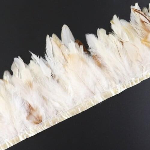 Juju Hat 1meter Chicken Rooster Feathers Trim Fringe 10-15CM Feather Decoration Ribbon Craft Diy Tapestry Accessories