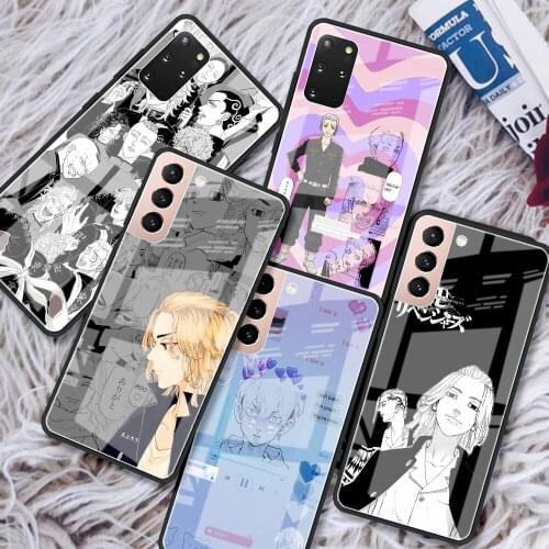 Glass Capas for Samsung S20 FE S21 S10 S9 S8 Case for Galaxy Note 20 Ultra 10 Plus 9 Phone Cover Tokyo Revengers Manjiro Sano
