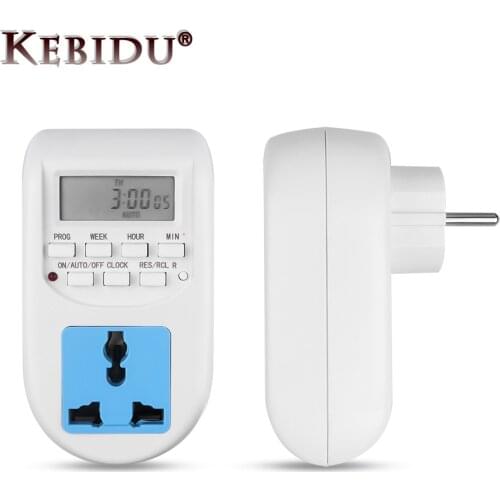 Kebidu Smart Digital Timer Energy Saving Timer Programmable Electronic Timer EU Plug Socket Switch For Home For Enterprise Home