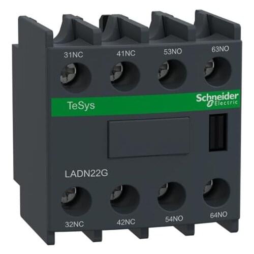 TeSys D - auxiliary contact block - 2NO + 2NC - screw clamp terminals - EN 50012 LADN22G