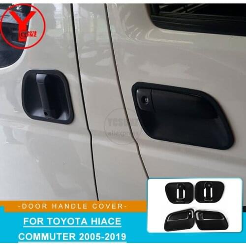 YCSUNZ abs Matte black side door handle protector parts accessories for Toyota Hiace Commuter 2005-2018 2008 2009 2010 2012 2014