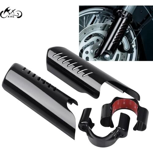 Motorcycle ABS Plastic Black Lower Fork Leg Deflector Shields Cover For Harley Dyna Softail FLSTC Deluxe FLSTN FXDWG FXST FXSTB