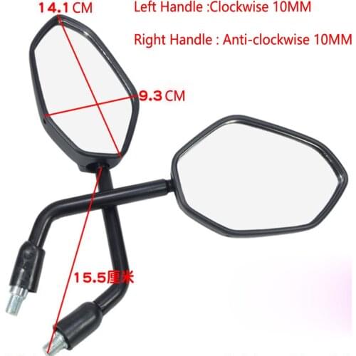 E0136 Motorcycle Scooter Rear View Mirror For 150 125 10mm Handlebar Side Rearview Mirror For Honda Suzuki Yamaha Kawasaki