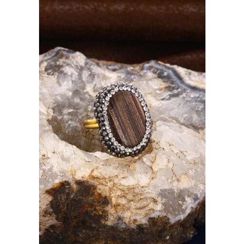 DR Stone Natural Agate Rings for Women 20 AR216
