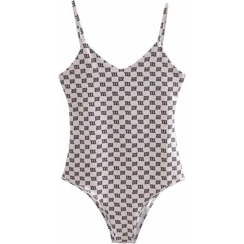 Woman Summer Strapless Gothic Font Print Bodysuit Jumpsuit