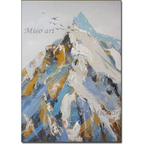 100% Hand Drawn Abstract Textured Design Oil Painting Mountain Landscape Wall Decor Acrylic Art Unframed Paintings High Quality