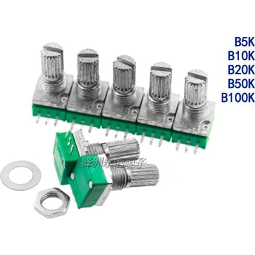 5PCS RK097N Single Potentiometer B 5K/10K/20K/50K/100K 3PIN Audio/Amplifier