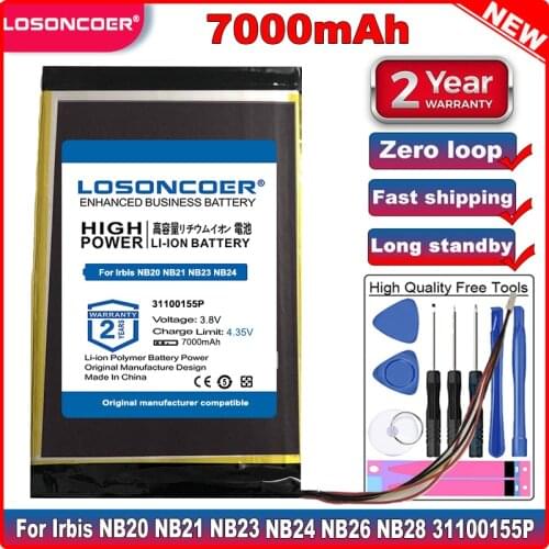 Good Quality Battery 7000mAh for Irbis NB20 NB21 NB23 NB24 NB26 NB28 WTL-31100155P 31100155P 3275155P 3.8V 22.8Wh Laptop Battery