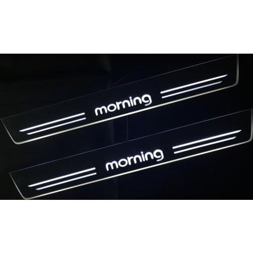 Car LED Door Sill Scuff Plate For Kia Morning 2017 2018 2019 Exterior Parts Pathway Dynamic Welcome Pedal Light