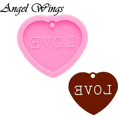 Shiny Resin Love Keychain Mould, Silicone Molds, Clay Molds , Epoxy Mold DIY Jewelry, Not sticky DY0799