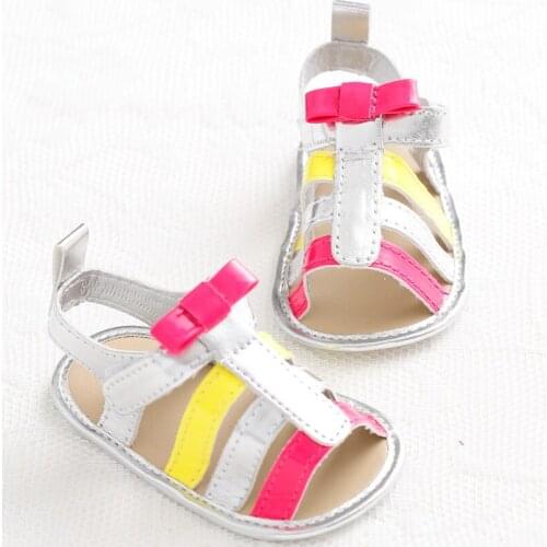 Infant baby girl summer color matching bow princess first Walkers Baby Shoes casual soft fashion summer childrens SHOES