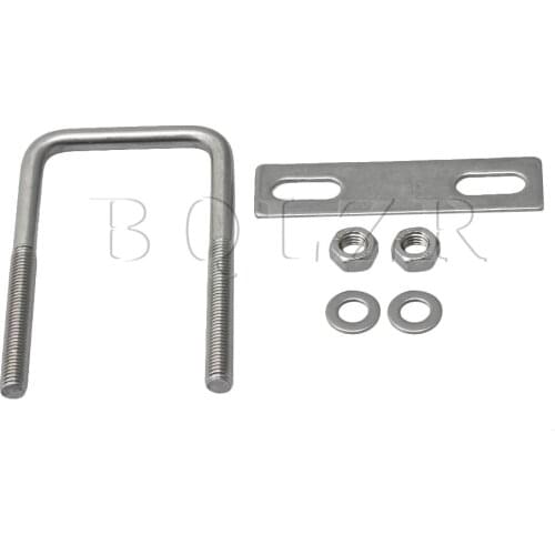 BQLZR Silver Stainless Steel U Shaped Bolt M8 Thread with Nut for Pipe Fixing