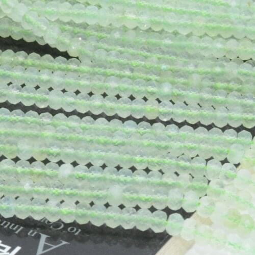 Natural Prehnite Faceted Rondelle Beads 4x5.5mm